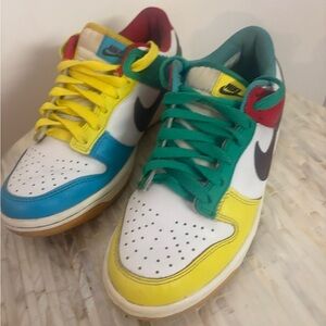 Nike Kids Yellow, Blue, Green, and Red Sneakers